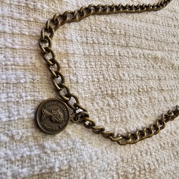 Vintage Hematite Swag Chain Link Belt with Coin Medallions - Picture 4 of 7